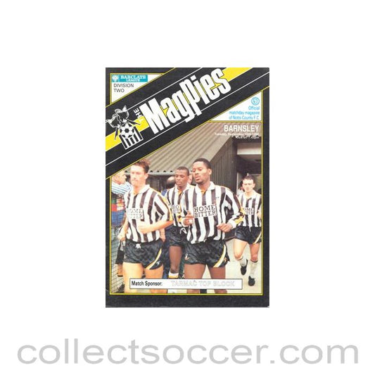 1990 - Notts County v Barnsley official programme 18/09/1990 Football League