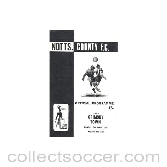 1969 - Notts County v Grimsby Town official programme 07/04/1969 Football League