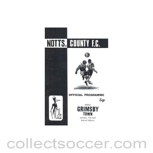 1971 - Notts County v Grimsby Town official programme 17/04/1971 Football League