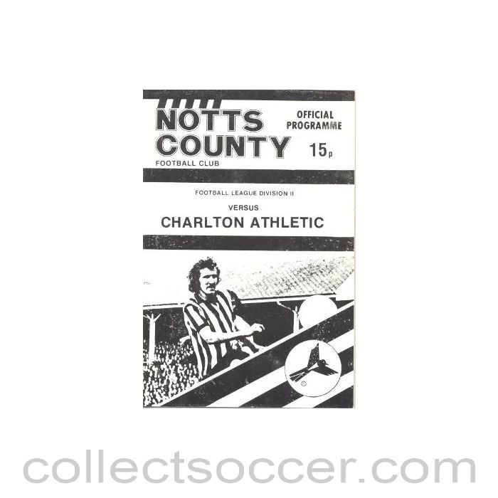 1978 - Notts County v Charlton Athletic official programme 22/09/1978