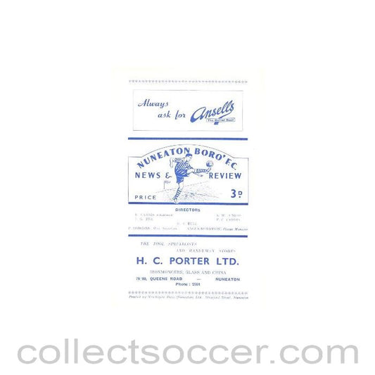 Nuneaton Borough v Rugby Town official programme