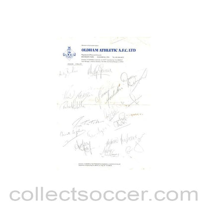 1986 - Oldham Athletic signatures of season 1986-1987