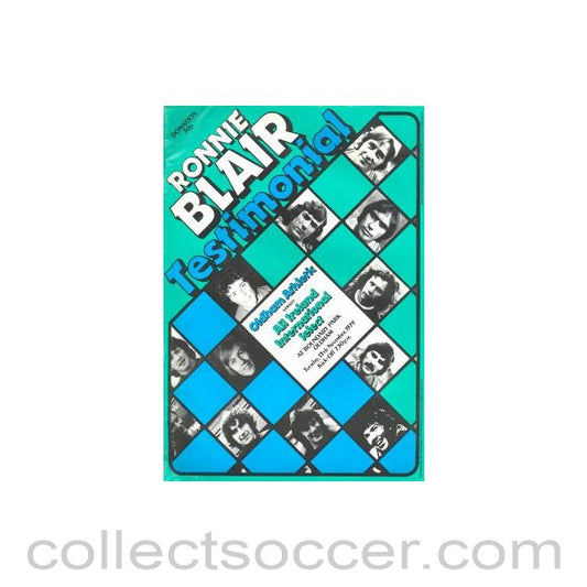 1979 - Oldham Athletic v All Ireland International Select official programme 13/11/1979 Ronnie Blair Testimonial Match