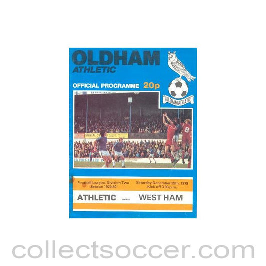 1979 - Oldham Athletic v West Ham United official programme 29/12/1979 Football League