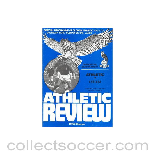 1977 - Oldham Athletic vChelsea official programme 19/04/1977