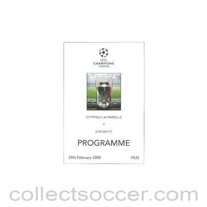 2000 - Olympique de Marseille vChelsea unofficial programme 29/02/2000 pirate