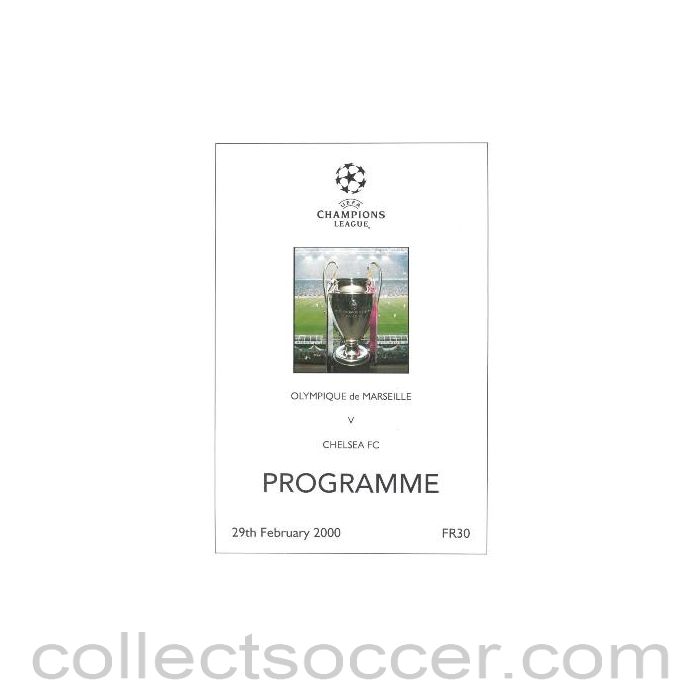 2000 - Olympique de Marseille vChelsea unofficial programme 29/02/2000 pirate