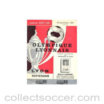 1967 - Olympique Lyon v Tottenham Hotspur official programme 29/11/1967