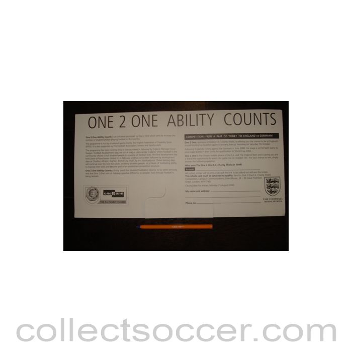 2000 Charity Shield Chelsea v Manchester United The Last Charity Shield at Wembley - sponsors' banner, white issue