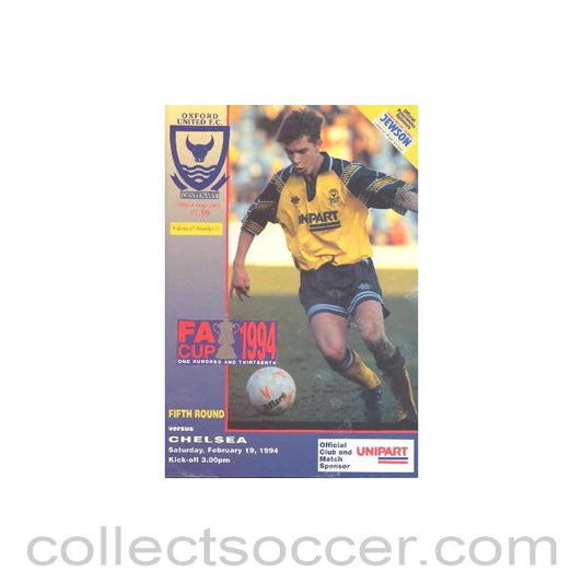1994 - Oxford United vChelsea official programme 19/02/1994