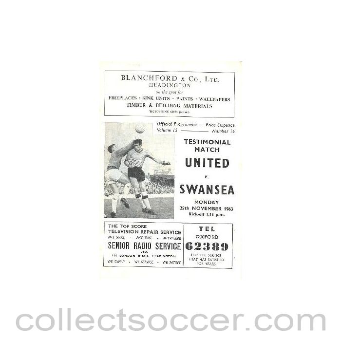 1963 - Oxford United v Swansea official programme 25/11/1963