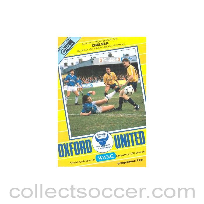 1988 - Oxford United vChelsea official programme 19/03/1988