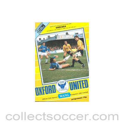 1988 - Oxford United vChelsea official programme 19/03/1988