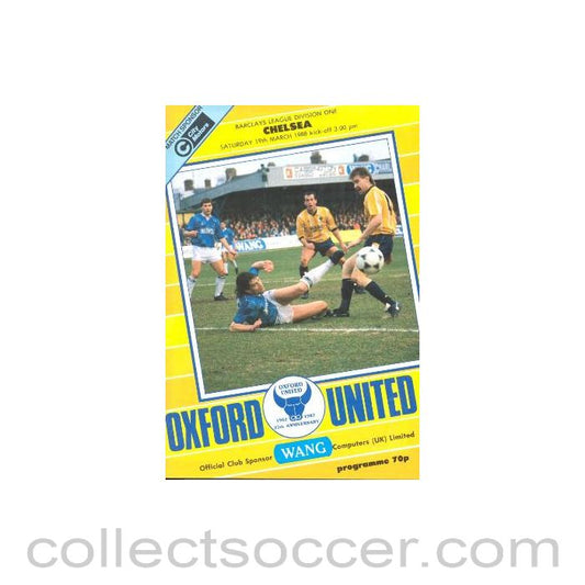 1988 - Oxford United vChelsea official programme 19/03/1988