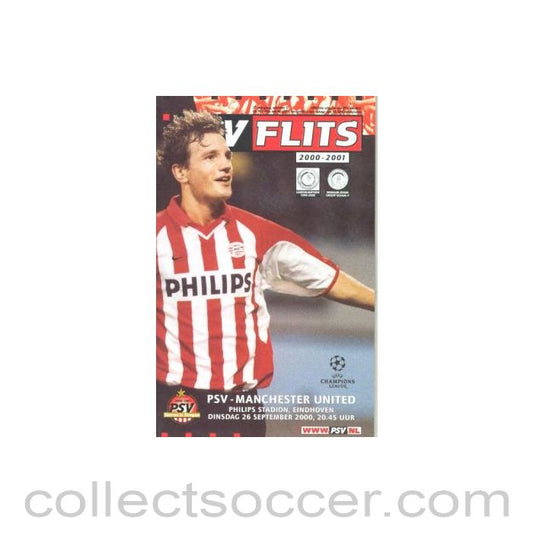 2000 - PSV v Manchester United official programme 26/09/2000 Champions League