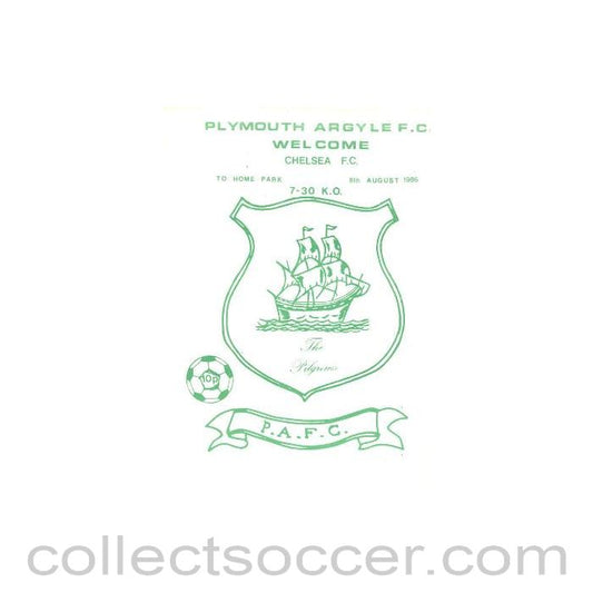 1986 - Plymouth Argyle vChelsea official programme 08/08/1986