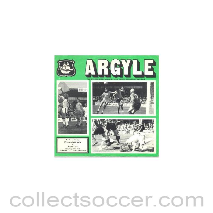 1978 - Plymouth Argile v Stoke City official programme 04/08/1978