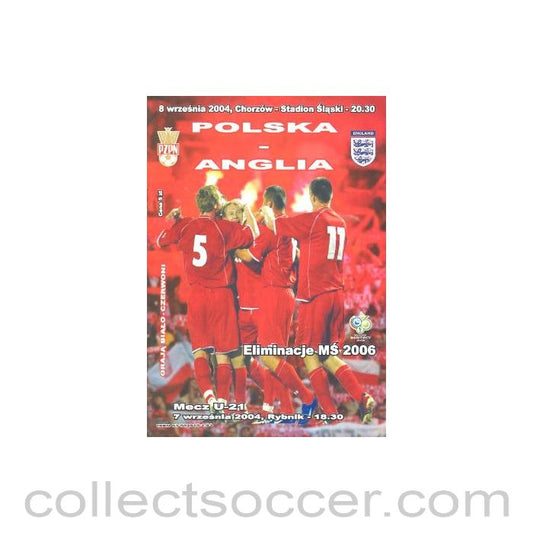 2004 Poland v England official programme 08/09/2004