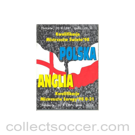 1997 Poland v England official programme 30/05/1997 World Cup qualifier