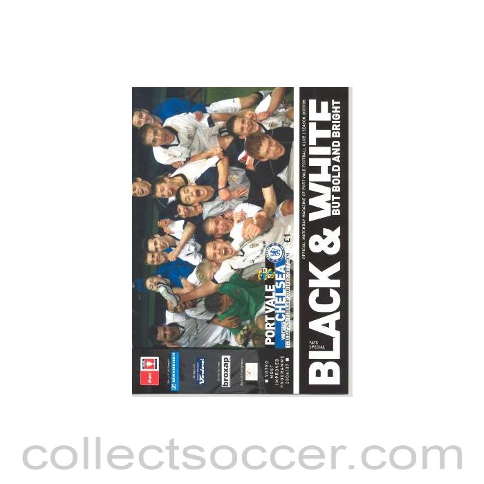 2008 - Port Vale v Chelsea official programme 26/02/2008 Youth Cup