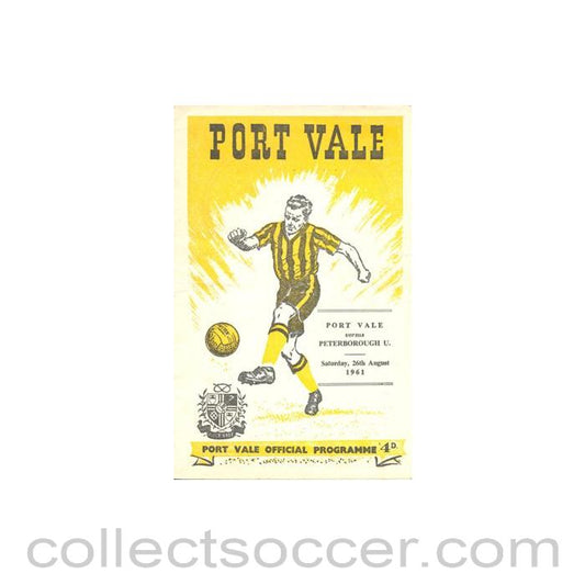 1961 - Port Vale v Peterborough United official programme 26/08/1961 Football League
