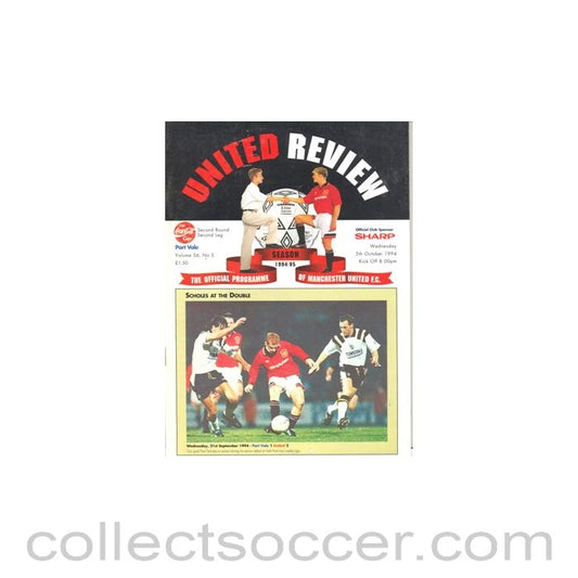 1994 - Manchester United v Port Vale official programme 05/10/1994