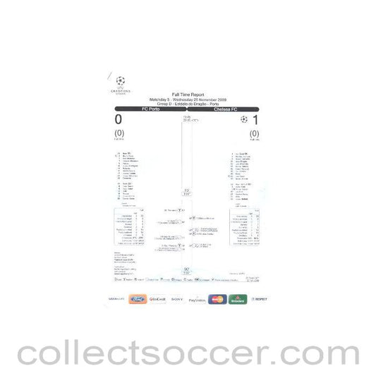 2009 - Porto v Chelsea 25/11/2009 Full Time Report