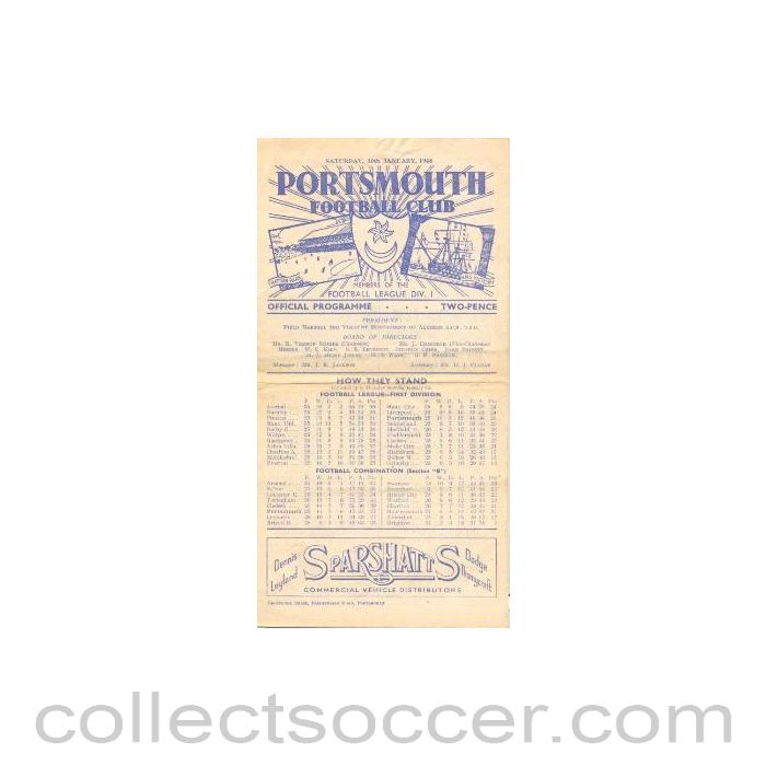 1948 - Portsmouth v Brighton& Hove Albion official programme 10/01/1948