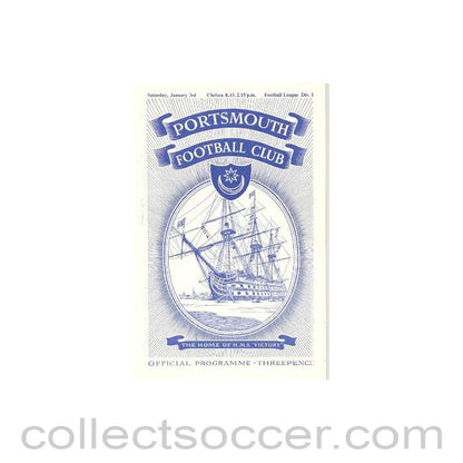 1953 - Portsmouth v Chelsea official football programme 03/01/1953