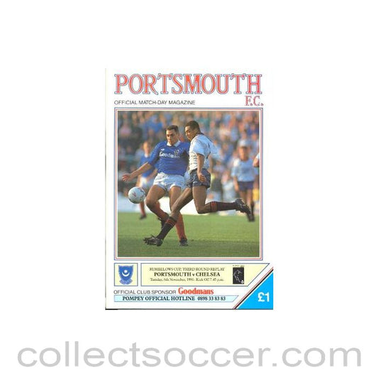 1990 - Portsmouth v Chelsea official programme 06/11/1990