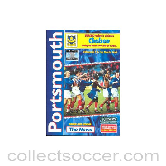 1997 - Portsmouth vChelsea official programme 09/03/1997 F.A. Cup
