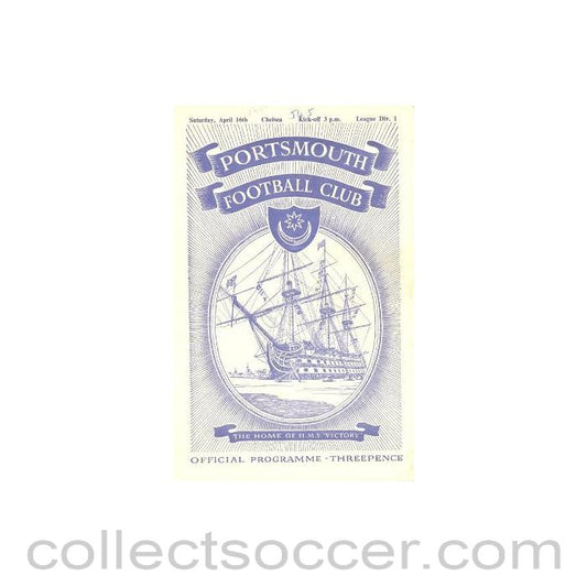 1955 - Portsmouth vChelsea official programme 16/04/1955
