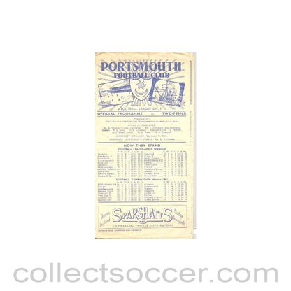 1946 - Portsmouth vChelsea official programme 19/10/1946