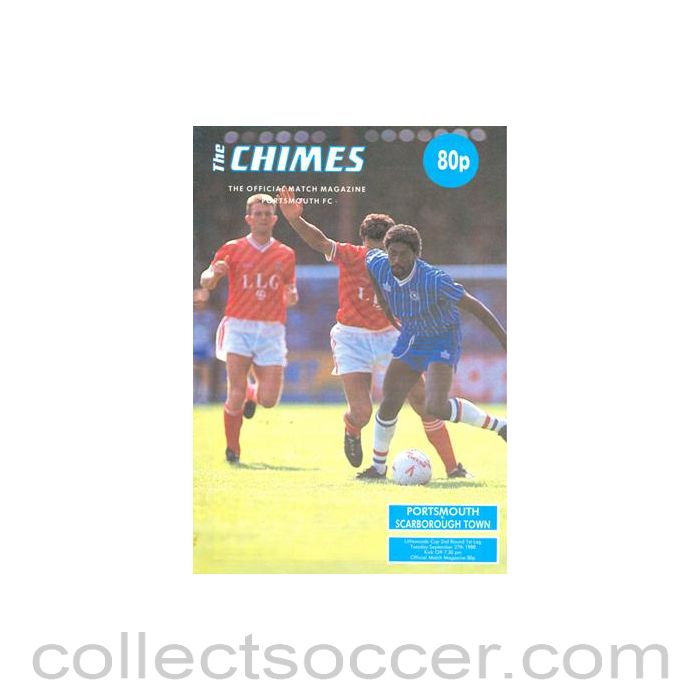 1988 - Portsmouth v Scarborough official programme 27/09/1988 Littlewoods Cup