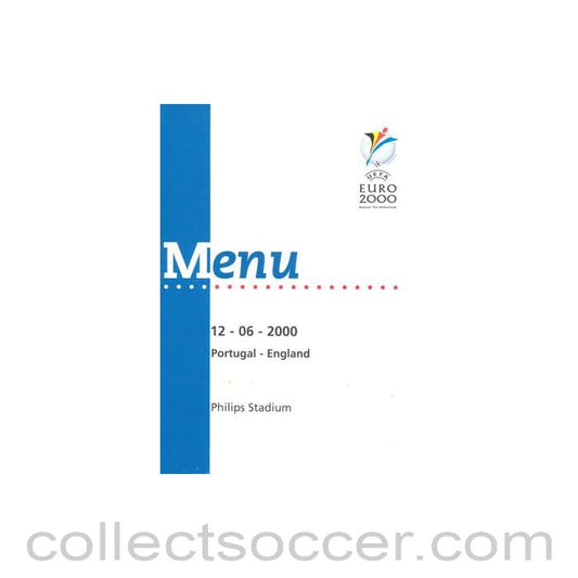 2000 - Euro 2000 Portugal v England VIP Menu 12/06/2000