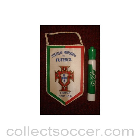 The Portugal Football Association, Lisbon small Pennant once property of the football referee Neil Midgley