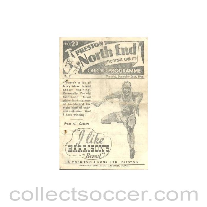 1946 - Preston North End vChelsea official programme 26/12/1946