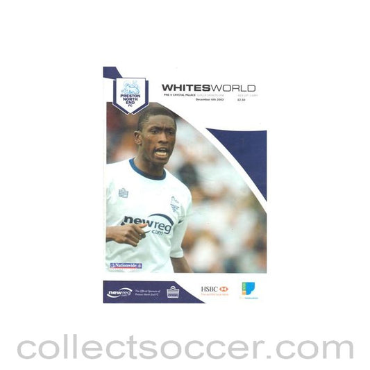 2003 - Preston North End v Crystal Palace official programme 06/12/2003
