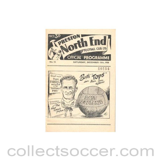 1958 - Preston North End v Manchester United official programme 13/12/1958