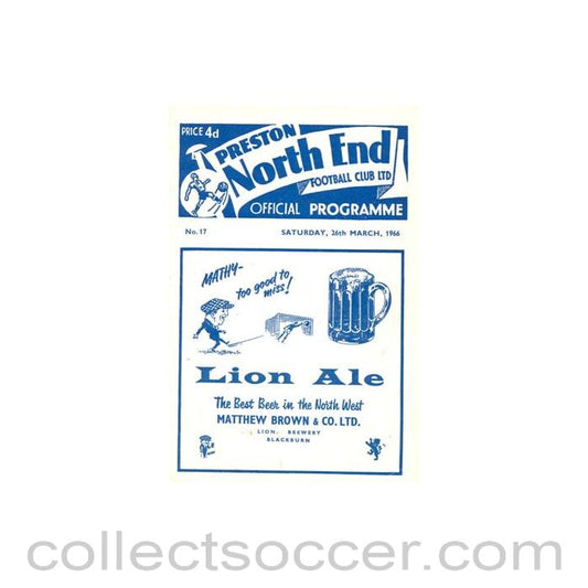 1966 - Preston North End v Manchester United official programme 26/03/1966 F.A. Cup, signed by 4 footballers