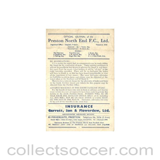 1947 - Preston North End v Middlesbrough official programme 30/08/1947