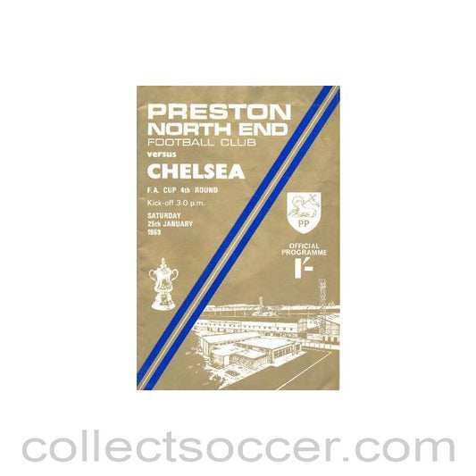 1969 - Preston North End vChelsea official programme 25/01/1969