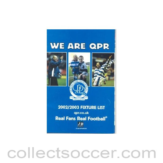 2002 - Queen's Park Rangers fixtures 2002-2003