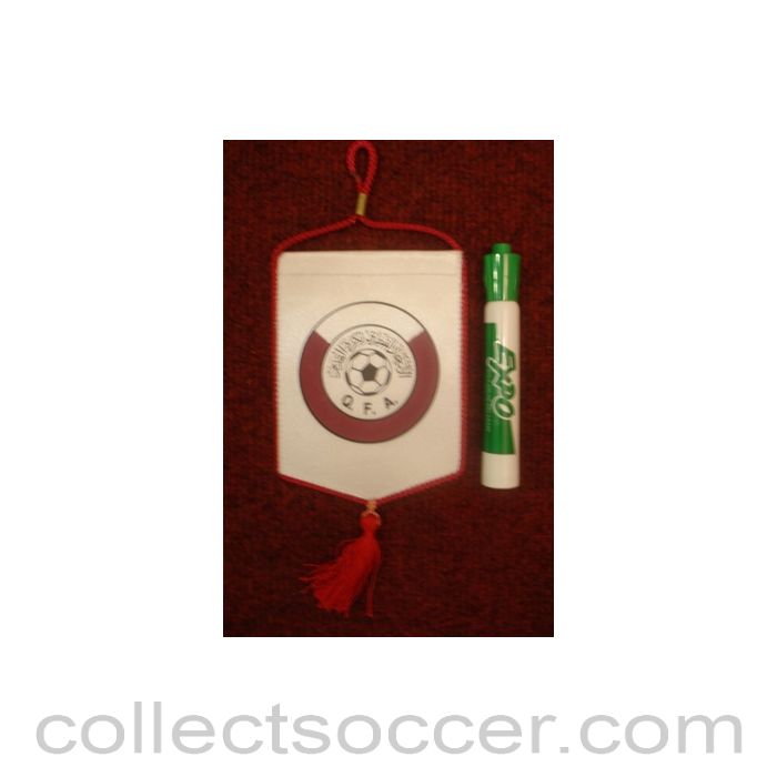 Qatar Football Association Pennant once property of the football referee Neil Midgley