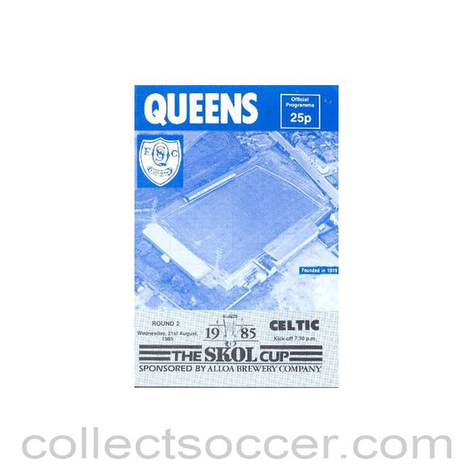 1985 - Queen Of The South v Celtic official programme 21/08/1985 Skol Cup
