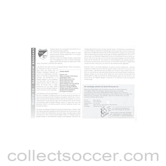 Quick'20 v Glasgow Rangers youth game