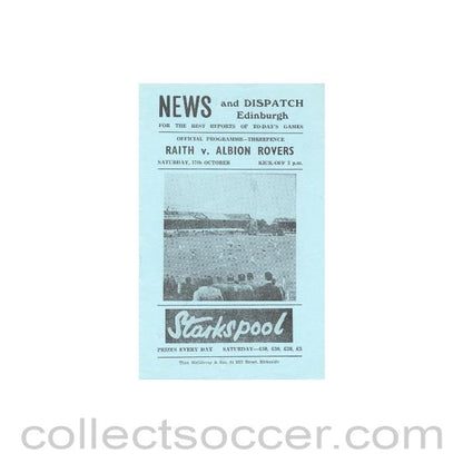 1963 - Raith Rovers v Albion Rovers official programme 17/10/1963