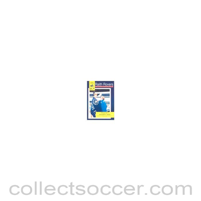 1995 - Raith Rovers v Akranes official programme 12/09/1995 UEFA Cup