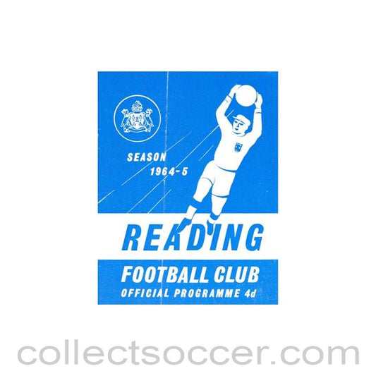 1964 - Reading v Queen's Park Rangers official programme 16/09/1964 Football League Cup