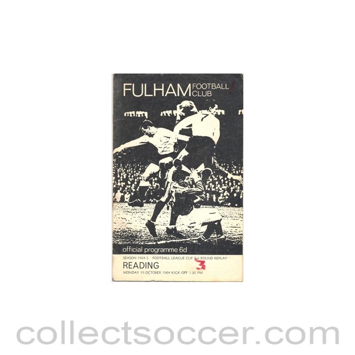 1964 - Fulham v Reading official programme 19/10/1964